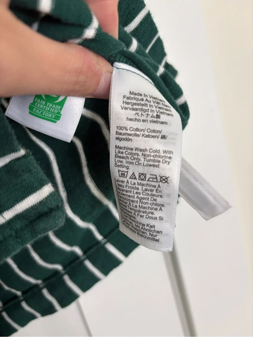 J.Crew Green White Striped Cotton Jersey Knit Camp Collar Shirt SU23 BR050 M